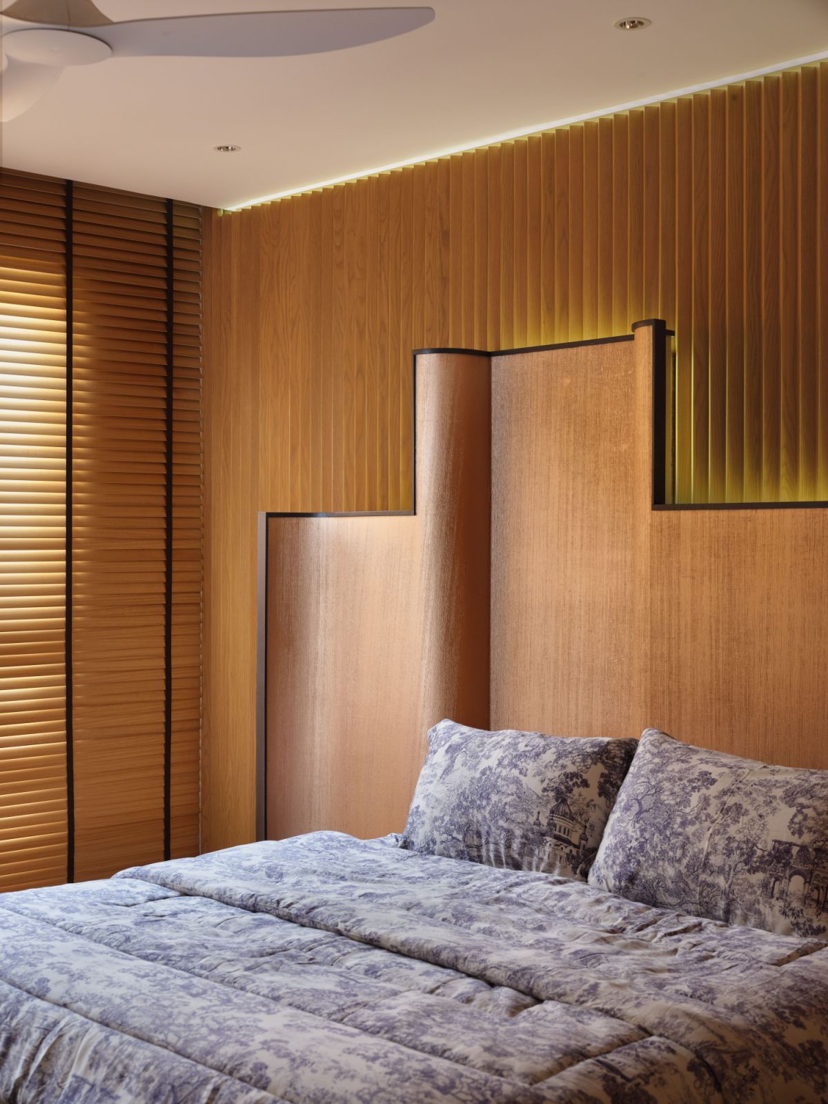 The bedrooms feature custom designed headboards