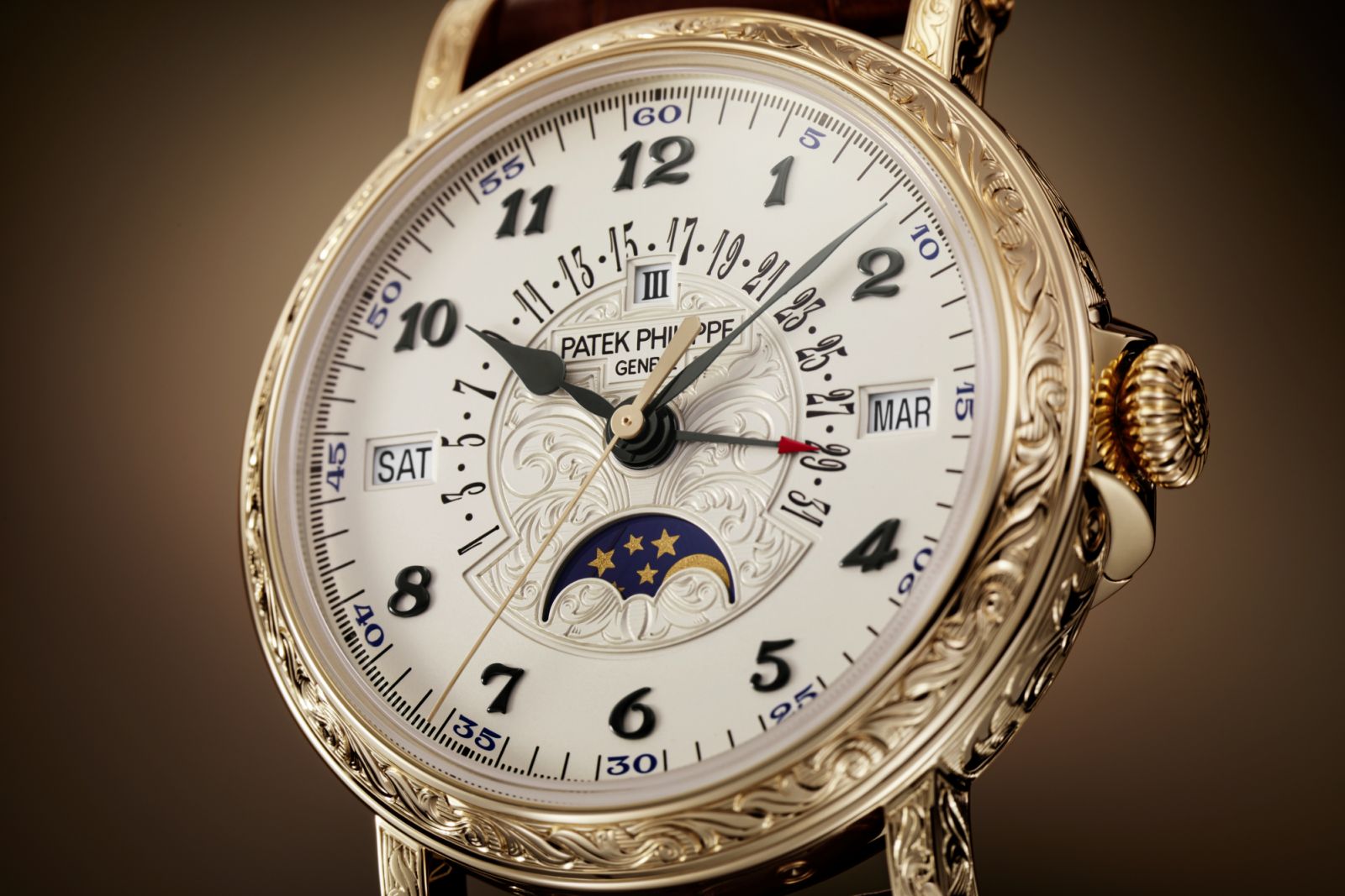 Dial of the Rare Handcrafts Retrograde Perpetual Calendar Reference 5160/500R-001 (Photo: Courtesy of Patek Philippe)