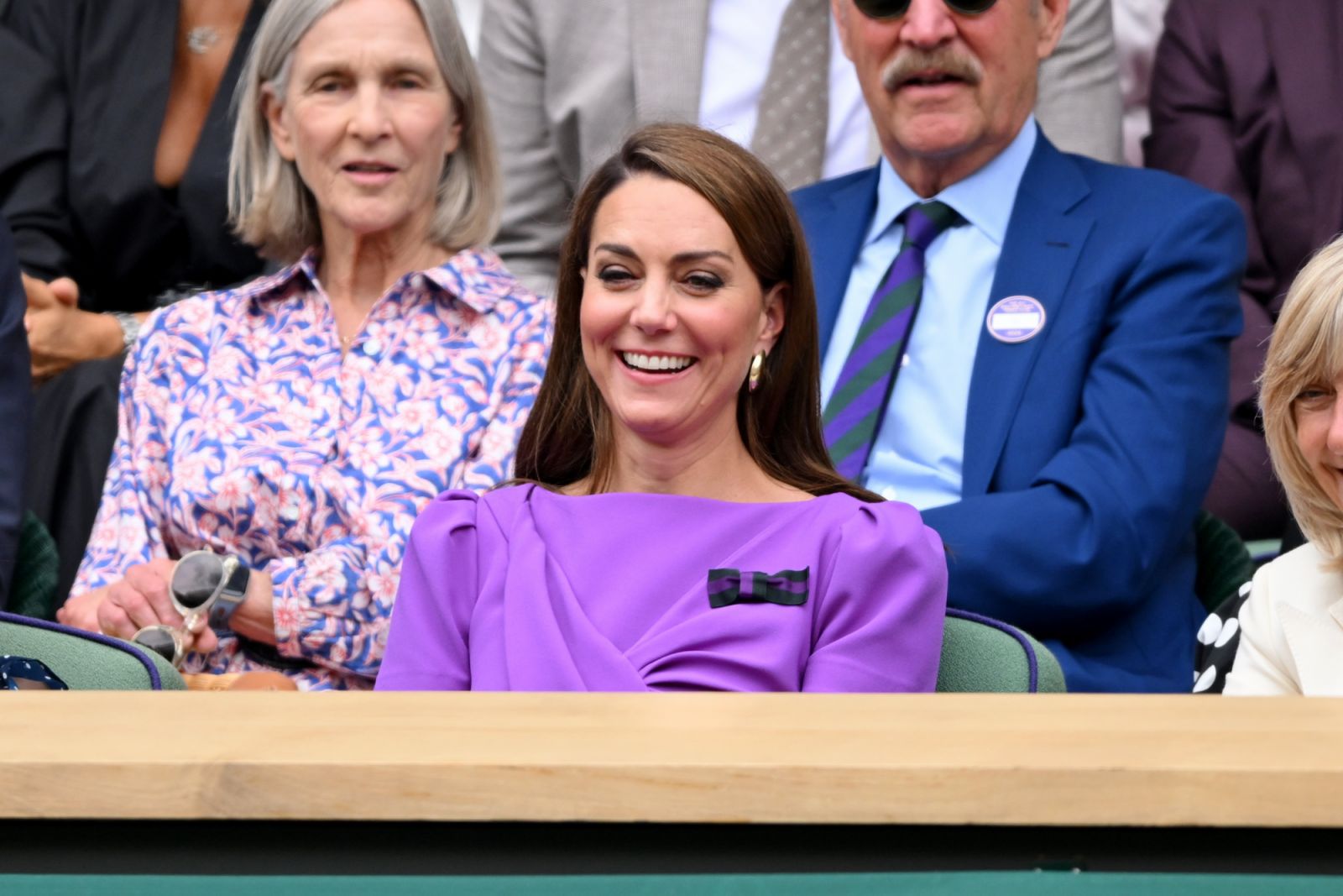 Catherine, Princess of Wales, at the men's final of Wimbledon on July 14, 2024 in London, England.