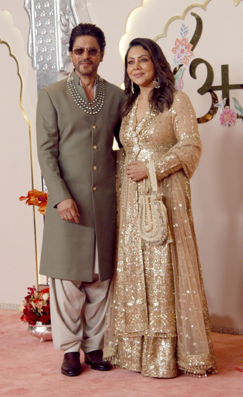 MUMBAI, INDIA - JULY 12 :  Shah Rukh Khan and Gauri Khan Attend The Lagna Vidhi Of The Wedding Of Anant Ambani & Radhika Merchant on July 12, 2024 in Mumbai, India. (Photo by Prodip Guha/Getty Images)