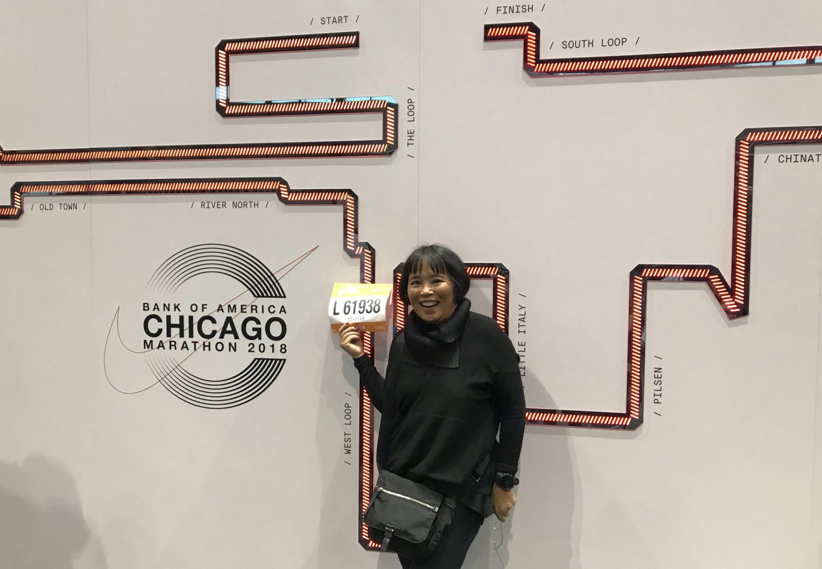 Svida Alisjahbana at the Chicago Marathon in 2018