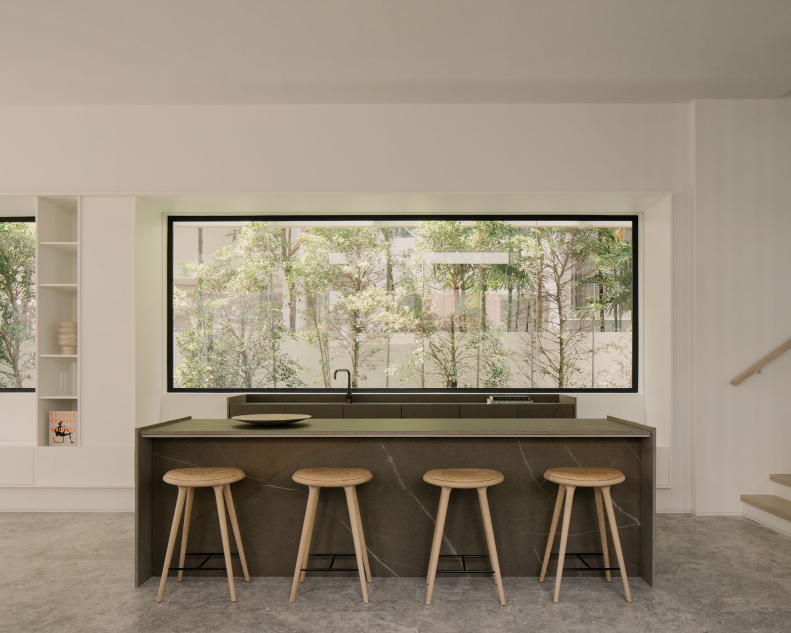 The open kitchen is the perfect spot for the family
