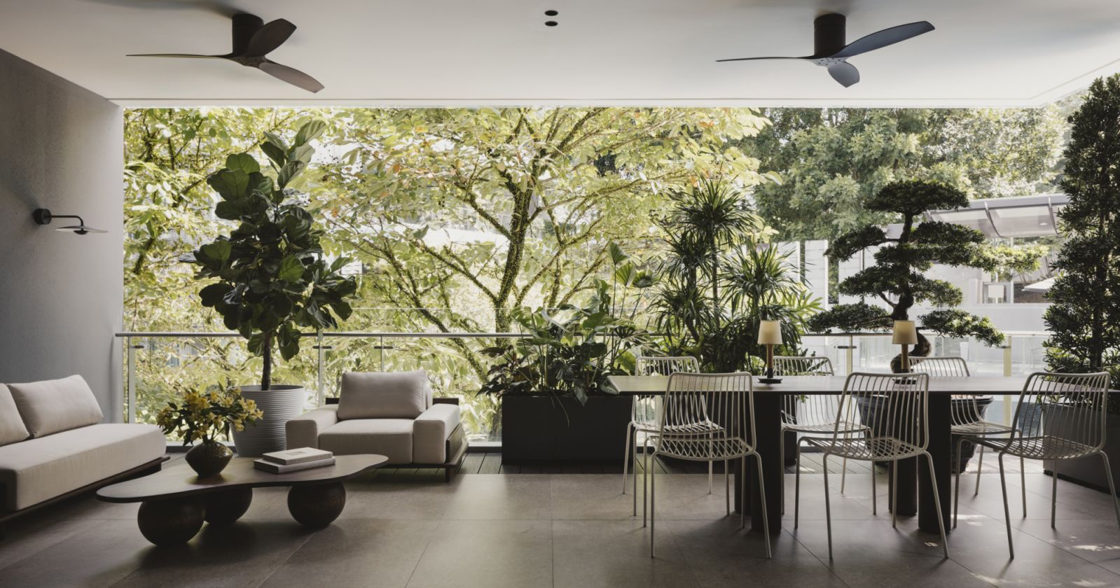 A condominium apartment in Singapore layered in subtle textures ...