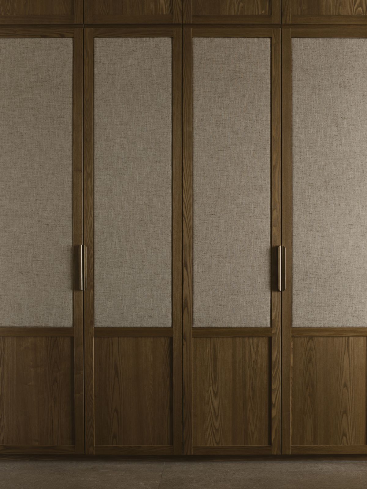 Timber-and-linen wardrobes in the master bedroom