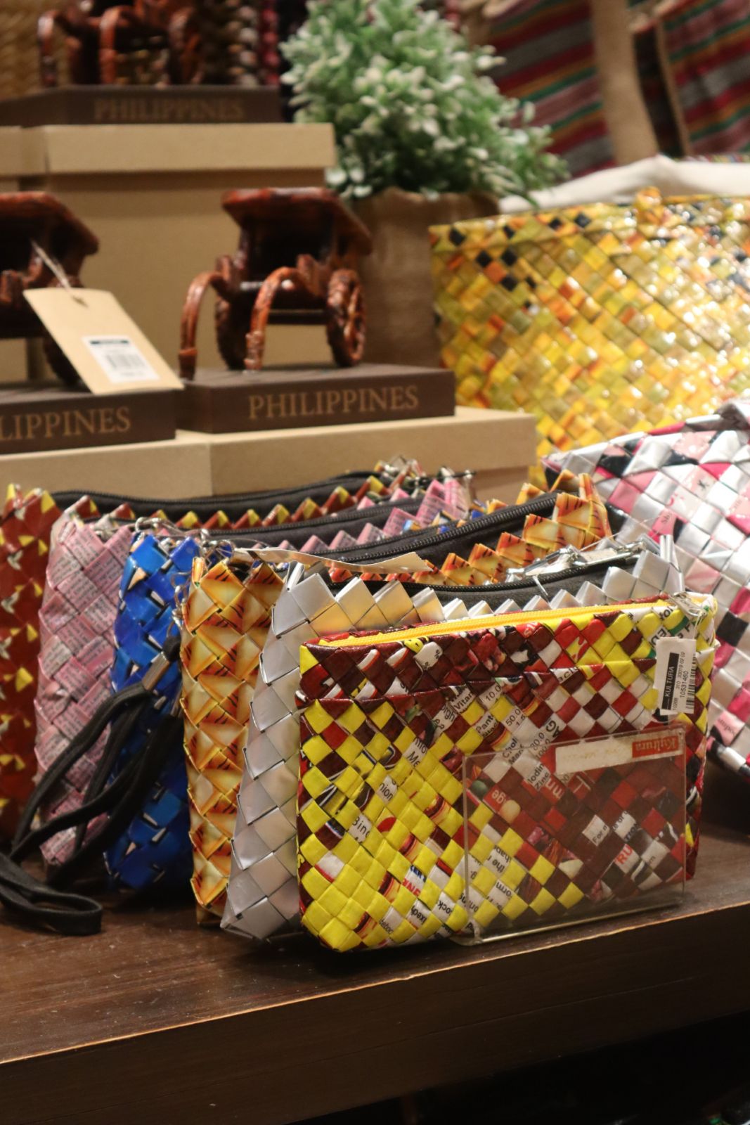 Woven bags on display at Kultura's SM Mall of Asia flagship store (Photo: Courtesy of SM)