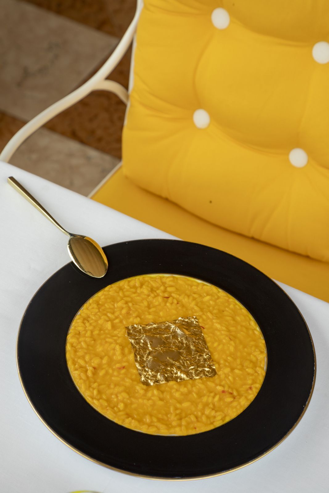Riso, oro e zafferano at La Terrazza Gualtiero Marchesi