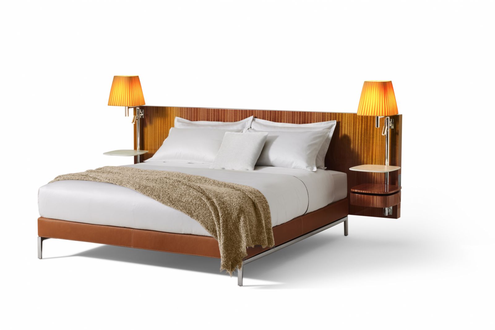 The Volage Ex-S Night Wood bed is available in three fine wood finishes
