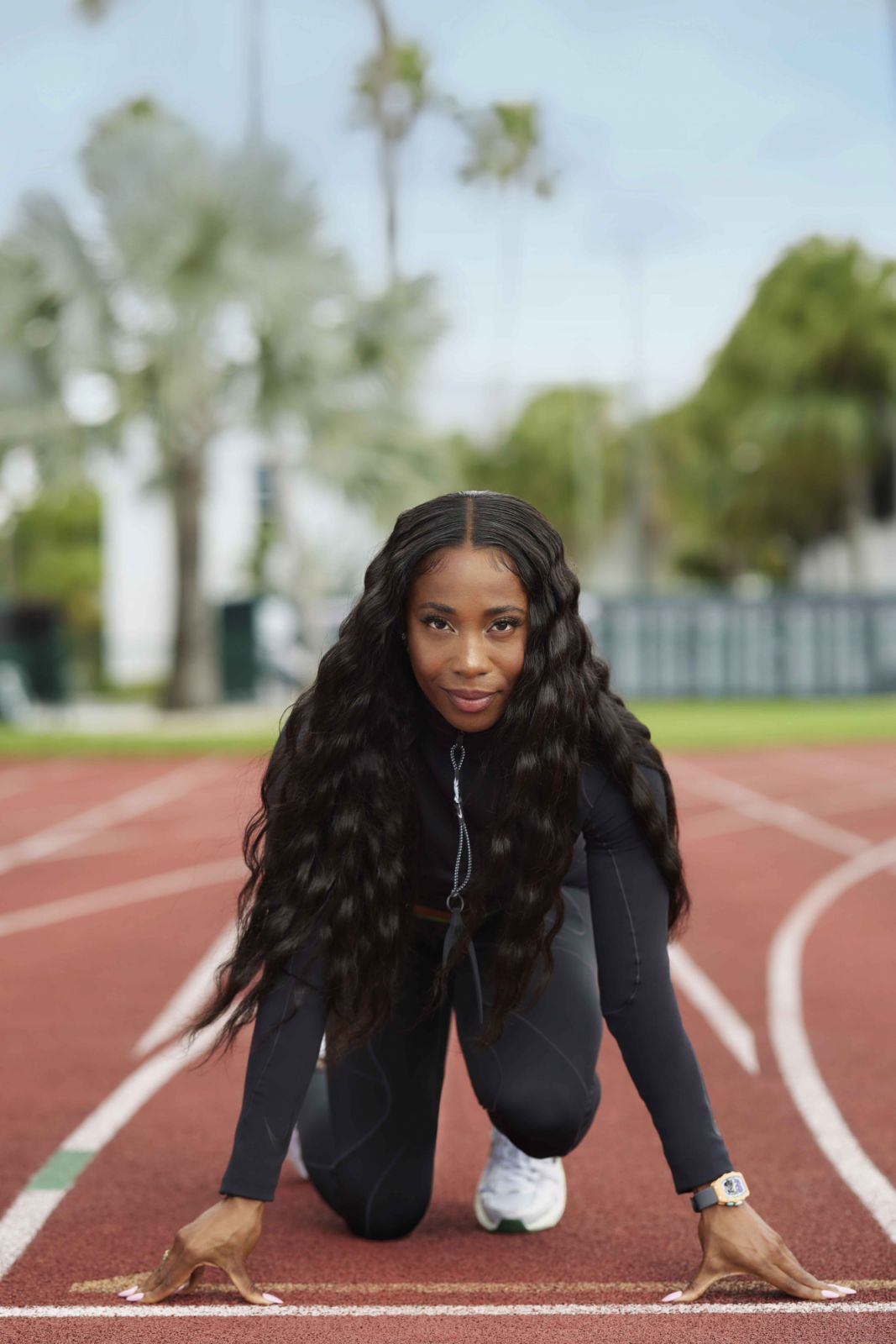 短跑傳奇Shelly-Ann Fraser-Pryce佩戴RM 07-04自動上鍊運動腕錶。Photo:RICHARD MILLE