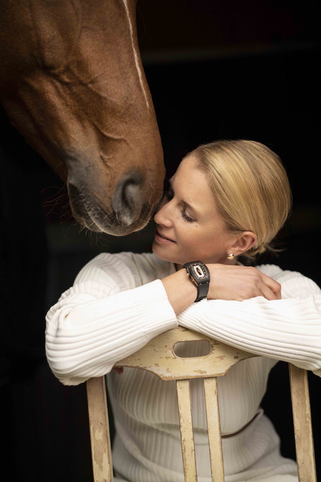 馬術騎手Jessica von Bredow-Werndl 和其最佳戰友Dalera,von Bredow-Werndl 佩戴RM 07-01自動上鍊腕錶。Photo:RICHARD MILLE