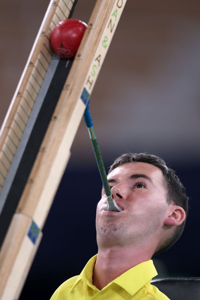 If needed, para athletes can also push the ball from a ramp after carefully giving directions to assistants to position and aim the device (Photo: Getty Images)