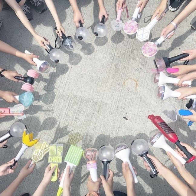 Multi-fandom K-pop fan lightsticks