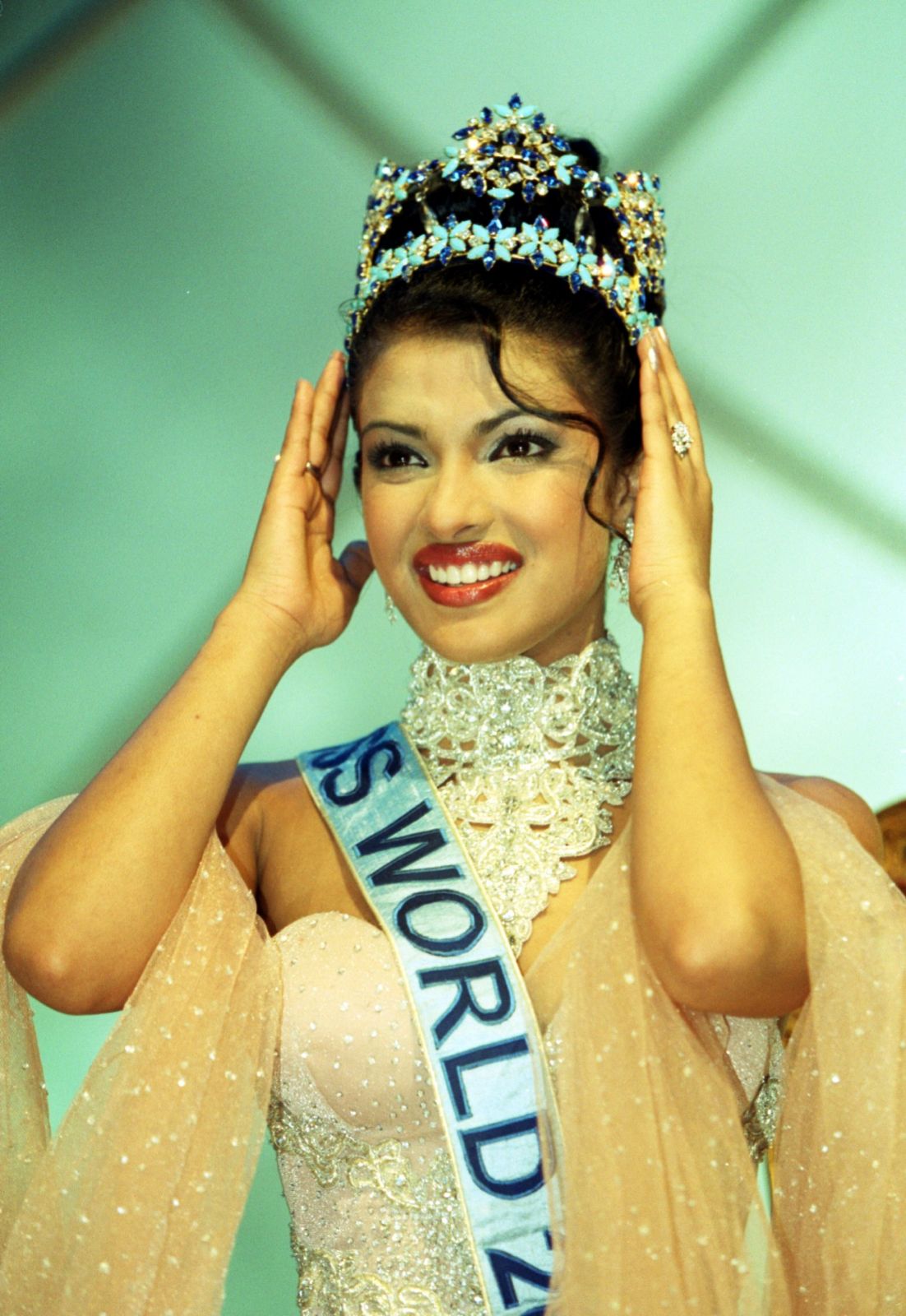 18 year old Priyanka Chopra was titled Miss World in the year 2000 as she represented India on the pageant show (Photo: courtesy of Michael Crabtree PA Images / Getty Images)