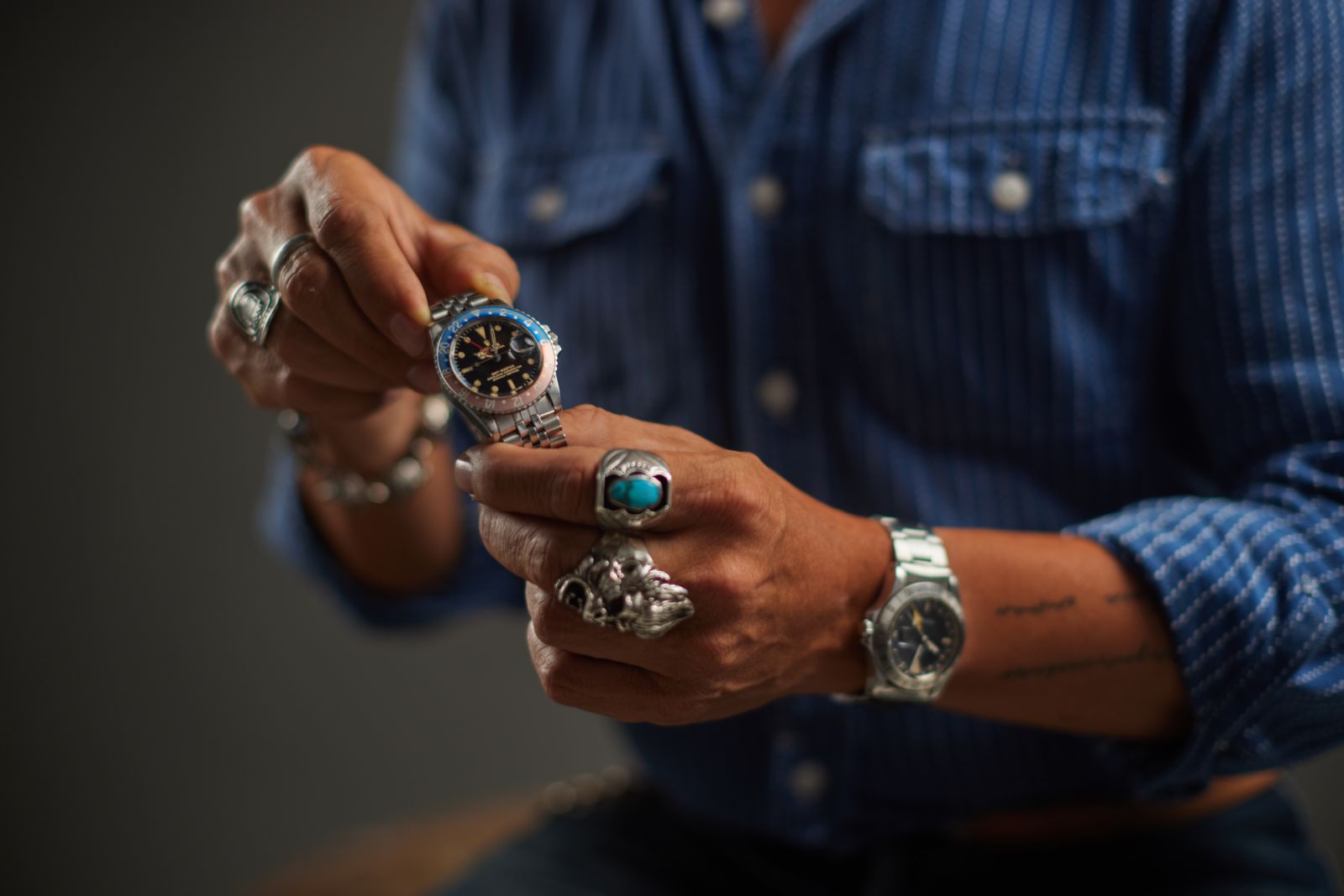 Among Kim Atienza’s rare finds is his Rolex GMT-Master “Pepsi” Gilt Ref. 1675 (Photo: Wesley Villarica)