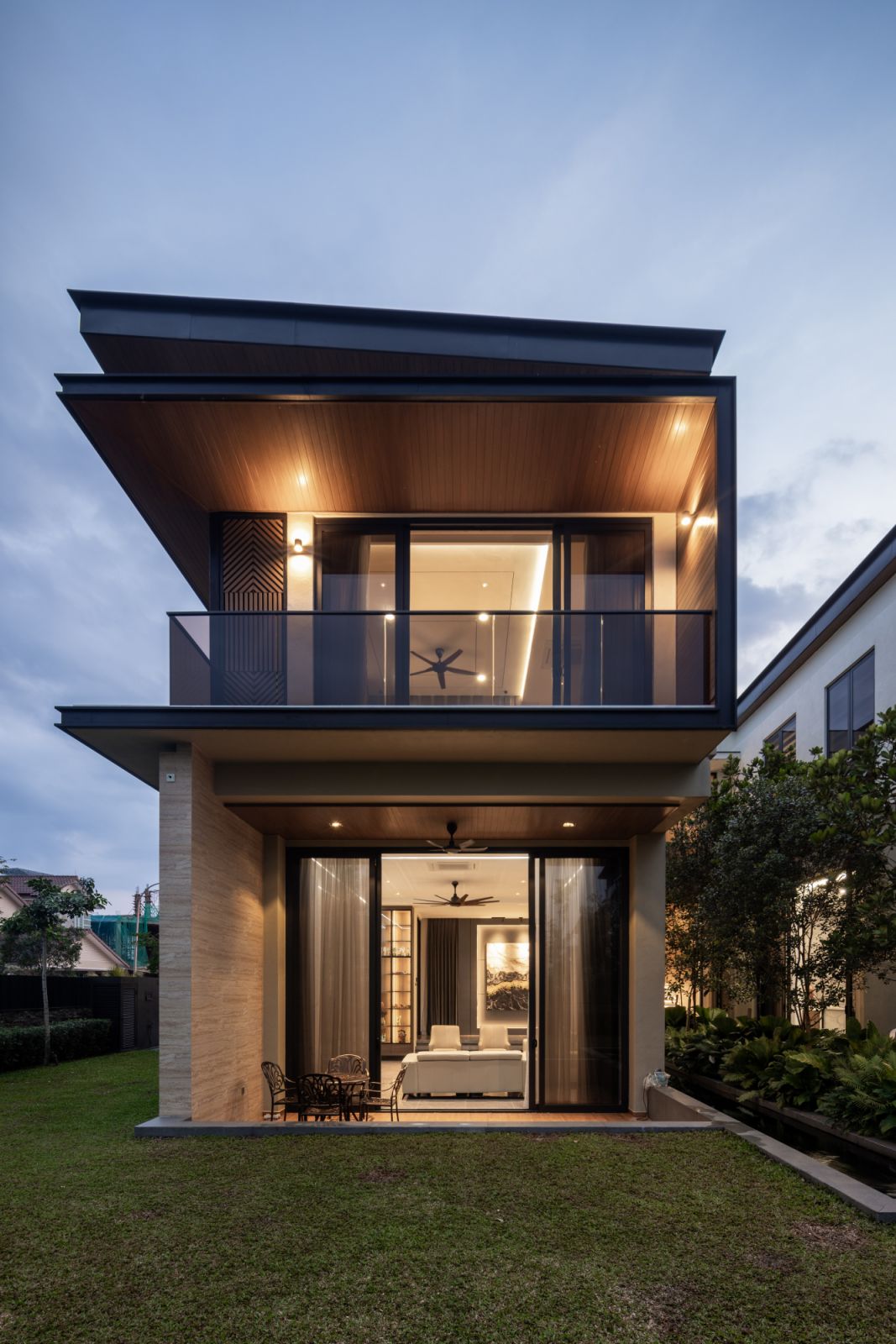 The exterior façade required quite a bit of detailing to produce a modern looking home