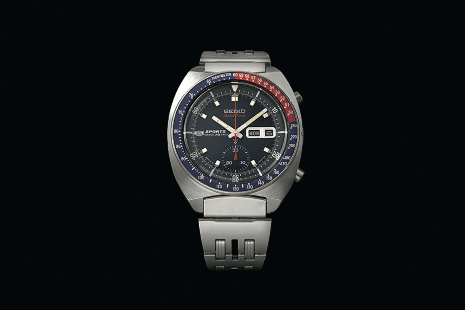 Seiko在1969年推出首款採用垂直離合上鍊計時裝置的5 Sports Speedtimer。(Photo: Seiko)