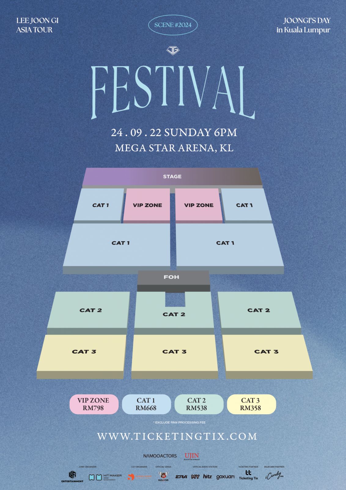 Lee Joon-gi Asia Tour in Kuala Lumpur ticketing tier and seating plan (Photo: Lo-Fi Entertainment)