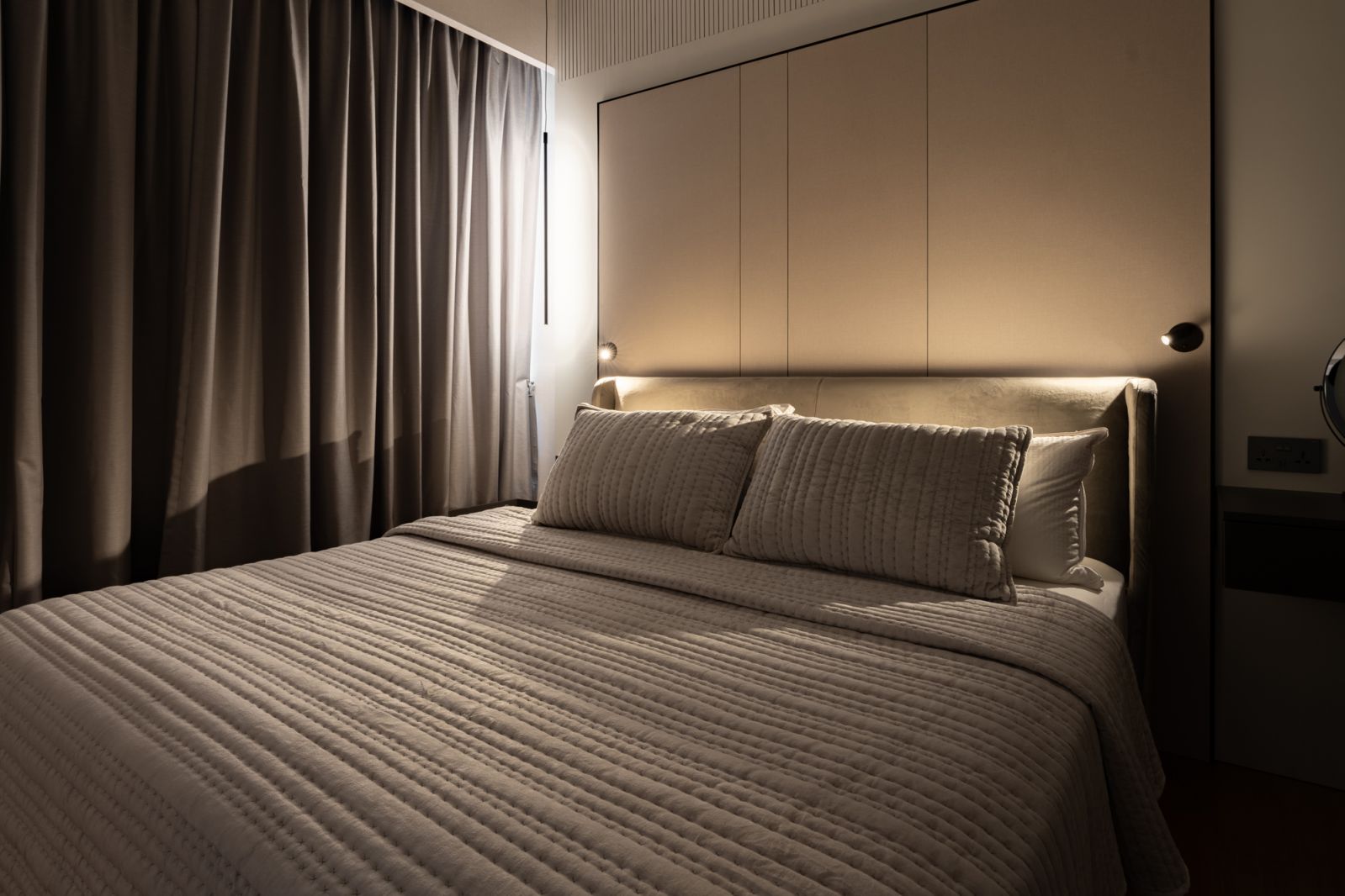 The pared-back Riviere bedroom