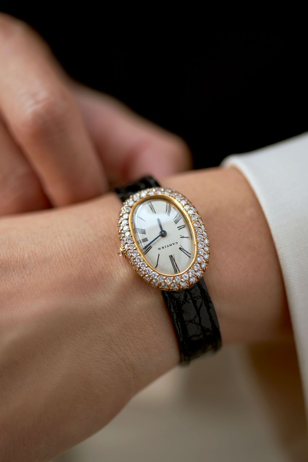 Cartier Baignoire watch with diamonds