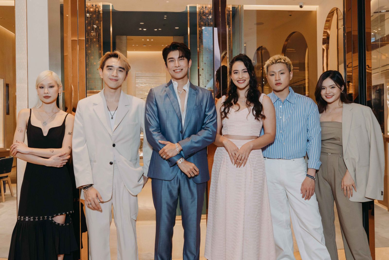 Left to right: Cherrie Liong, Perry Kuan, Mew Suppasit, Farah Ann, Gaston Pong, Jeii Pong