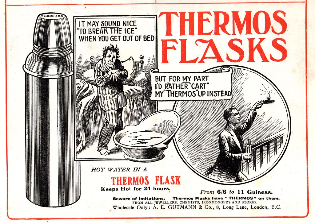 Thermos flask ad published in 1910 (Photo: WikiCommons/Wolfgang Sauber)