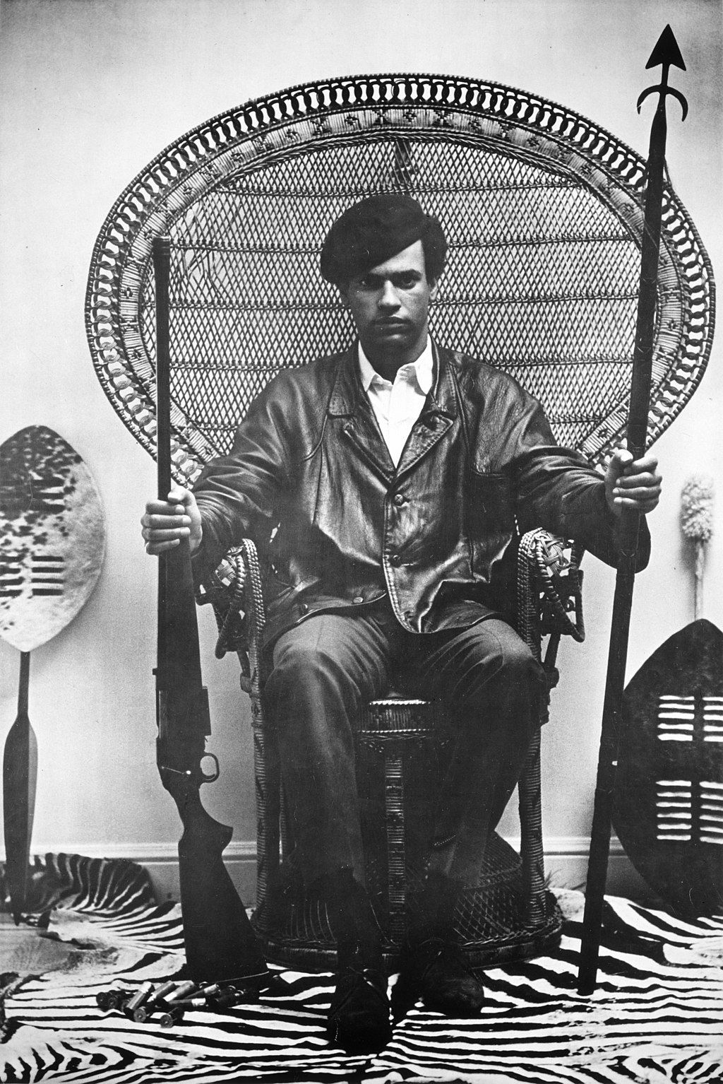 A 1976 portrait of Huey P Newton, co-founder of the Black Panther Party, photographed by Blair Stapp (Photo: Wikimedia Commons)