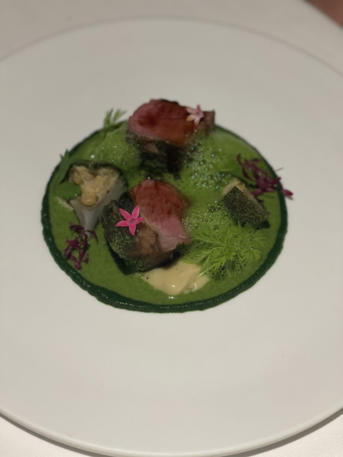 Chef Chin’s signature lamb loin (Photo: Evian)