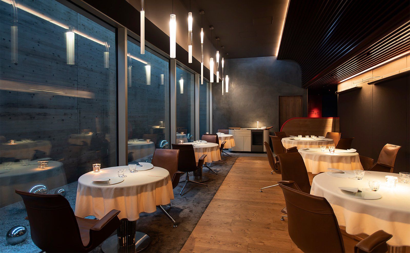 บรรยากาศห้องอาหาร Muni Alain Ducasse ที่เกียวโต (ภาพ: Muni Alain Ducasse)