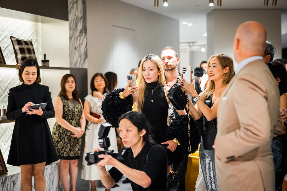 Guests listening to Fendi Casa CEO Alberto da Passano's speech