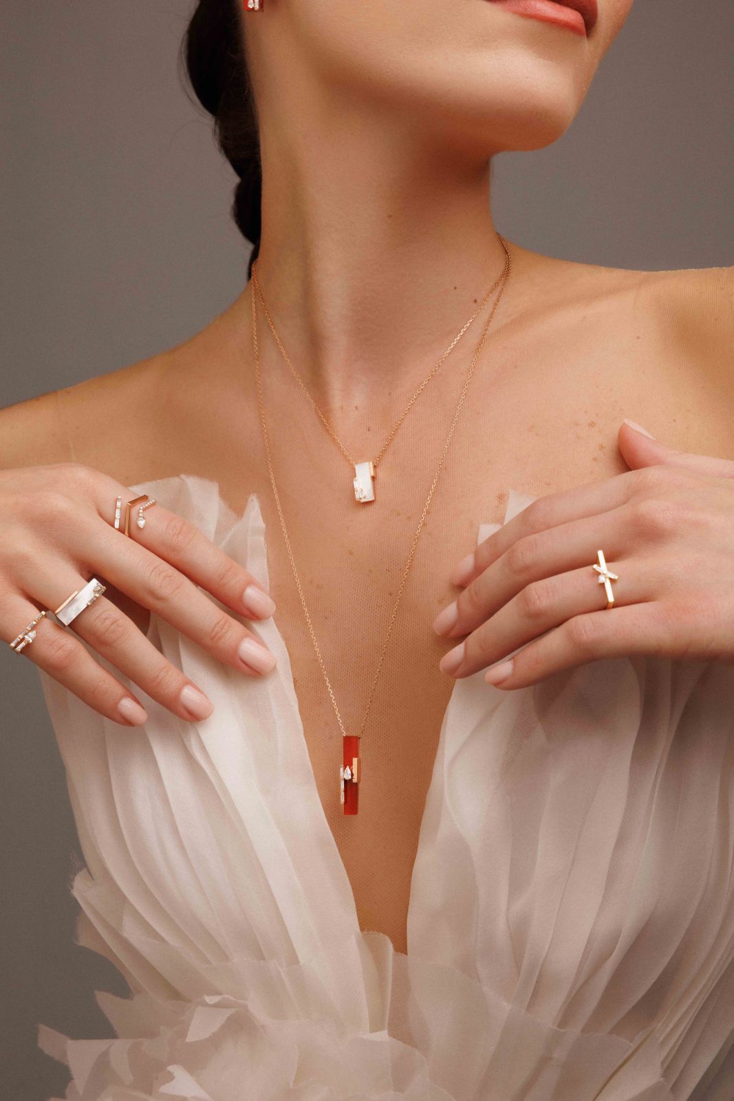 Verse collection necklace and rings from Kevork Khatcherian