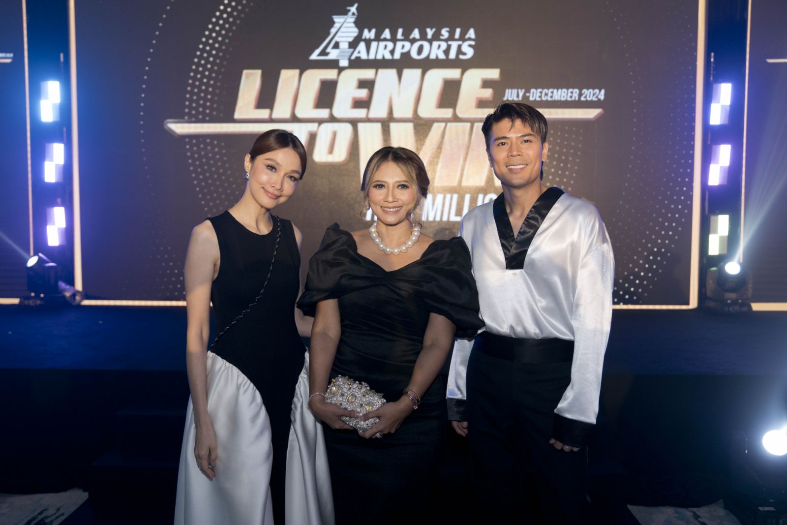 Scha Alyahya, Hani Ezra Hussin and Awal Ashaari at the launch of Licence to Win 2024