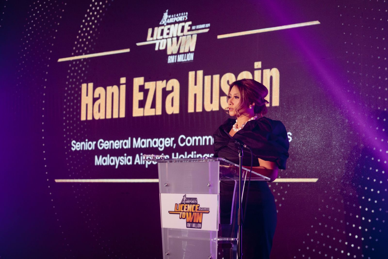 Hani Ezra Hussin, Senior General Manager, Commercial Services for Malaysia Airports, delivering her opening remarks