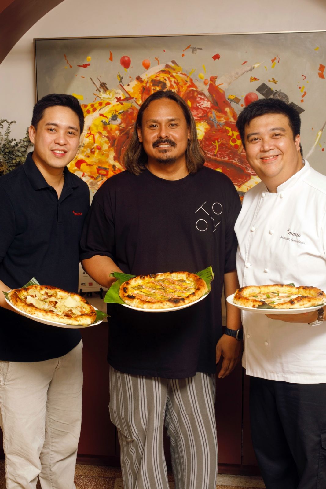 Amado Forés. Jordy Navarra and Jonathan Redoblado: A Mano and Toyo Eatery collab for Pizza Kamayan, bringing us three unique Filipino pizzas