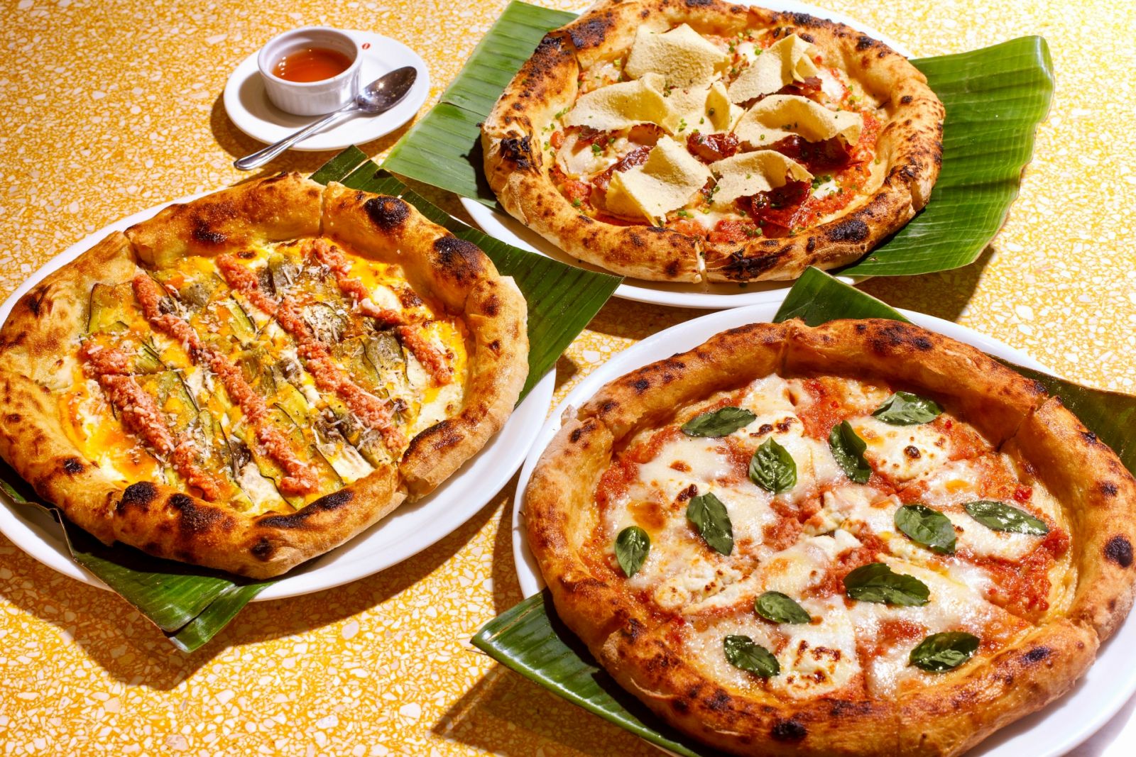 A Mano and Toyo Eatery collab for Pizza Kamayan, bringing us three unique Filipino pizzas