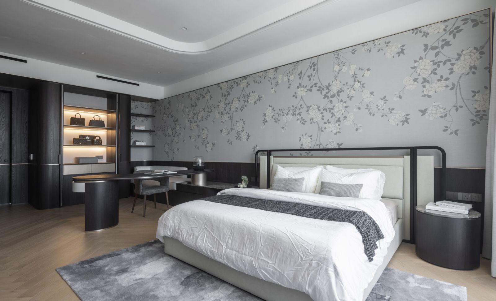 Florals add a feminine touch to this bedroom