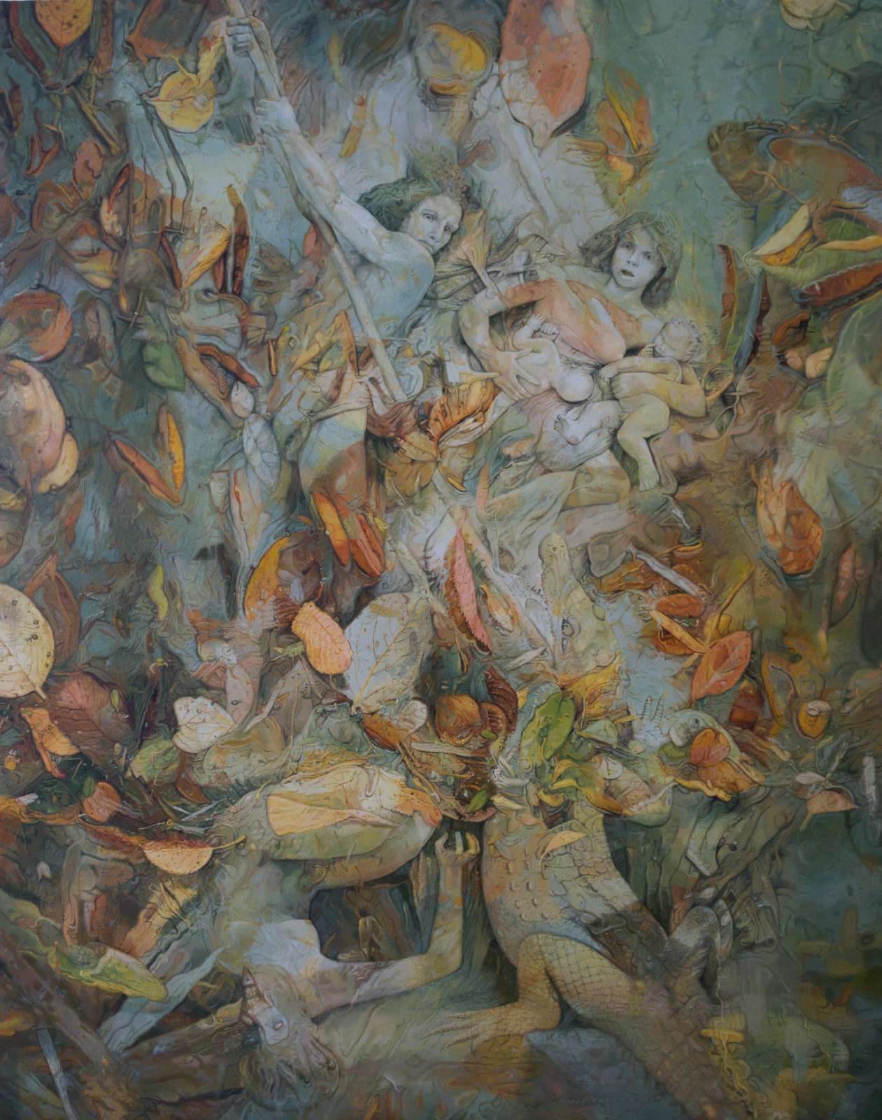 ‘Devotion V’ by Jef Cablog is an oil on canvas artwork measuring 60” x 48”, completed in 2024 (Art: Jef Cablog; Photo: Art Lounge Manila)