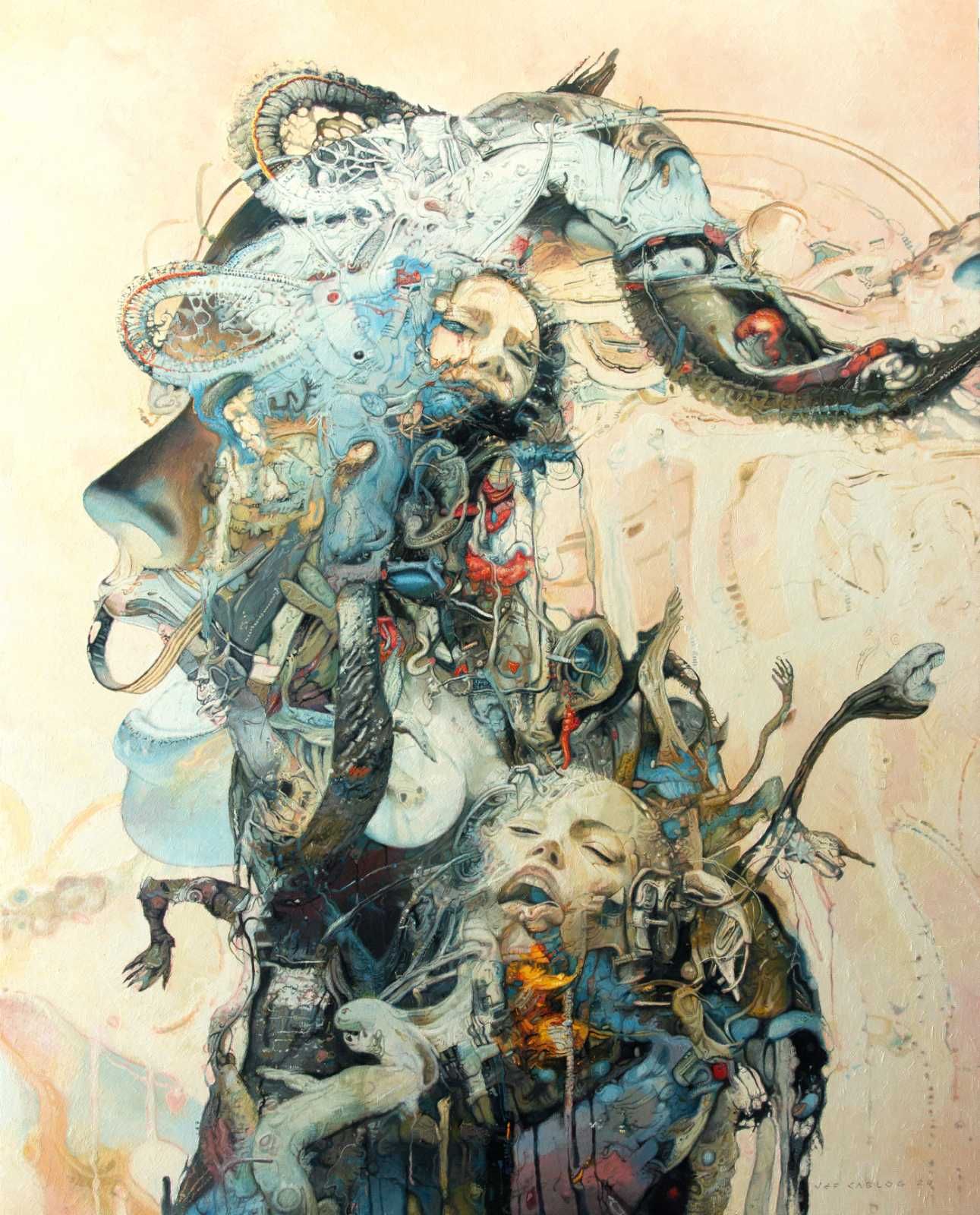 The painting titled ‘Ecstasy’ by Jef Cablog is 60” x 48” and was executed in oil on canvas in 2024 (Art: Jef Cablog; Photo: Art Lounge Manila)
