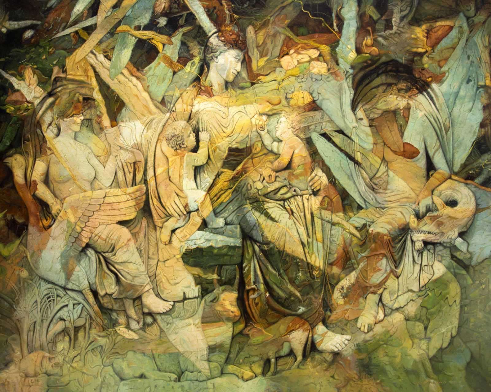 ‘Devotion III’ by Jef Cablog is a 48” x 60” oil on canvas painting from 2024 (Art: Jef Cablog; Photo: Art Lounge Manila)