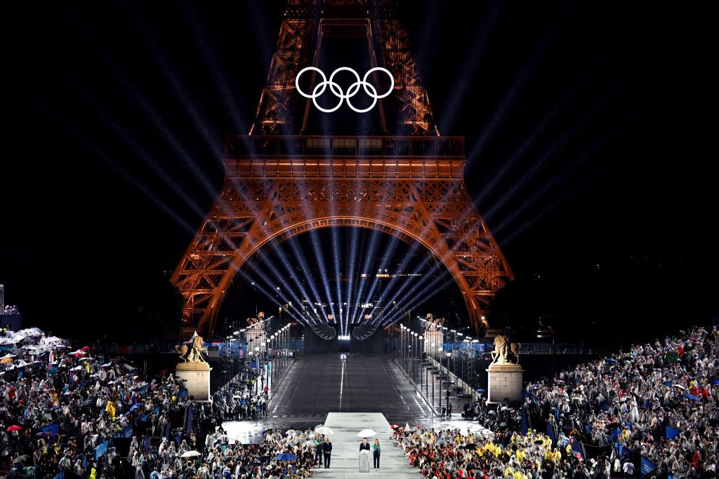 Thomas Bach, President of International Olympic Committee (IOC), looks on as Tony Estanguet, President of Paris 2024 delivers a speech during the opening ceremony of the Paris 2024 Olympic Games. Picture date: Friday July 26, 2024. (Photo by Joel Marklund/PA Images via Getty Images)