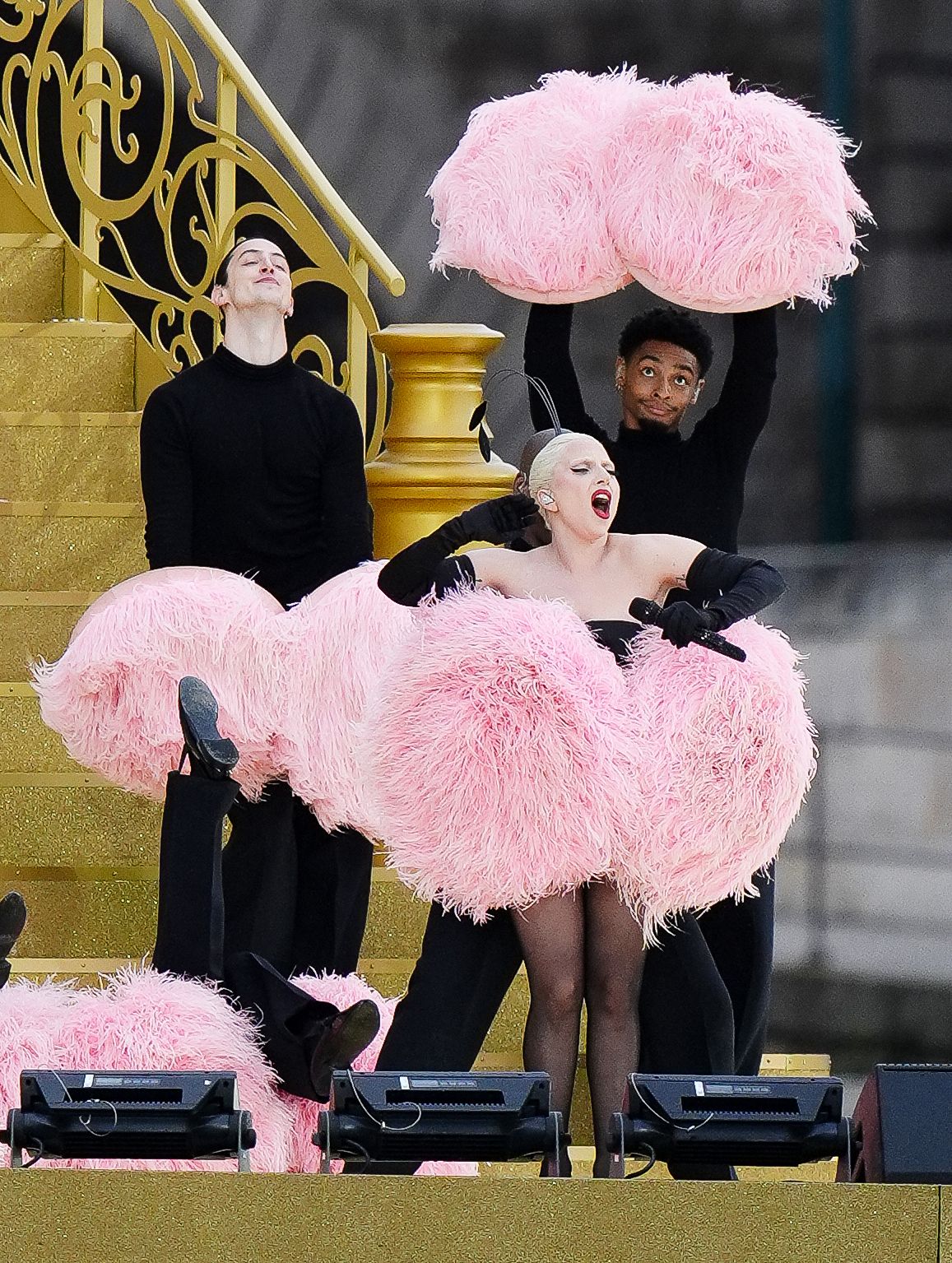 Lady Gaga rehearsing along the Seine ahead of the opening ceremony of the Paris 2024 Olympic Games in France. Picture date: Friday July 26, 2024. (Photo by John Walton/PA Images via Getty Images)