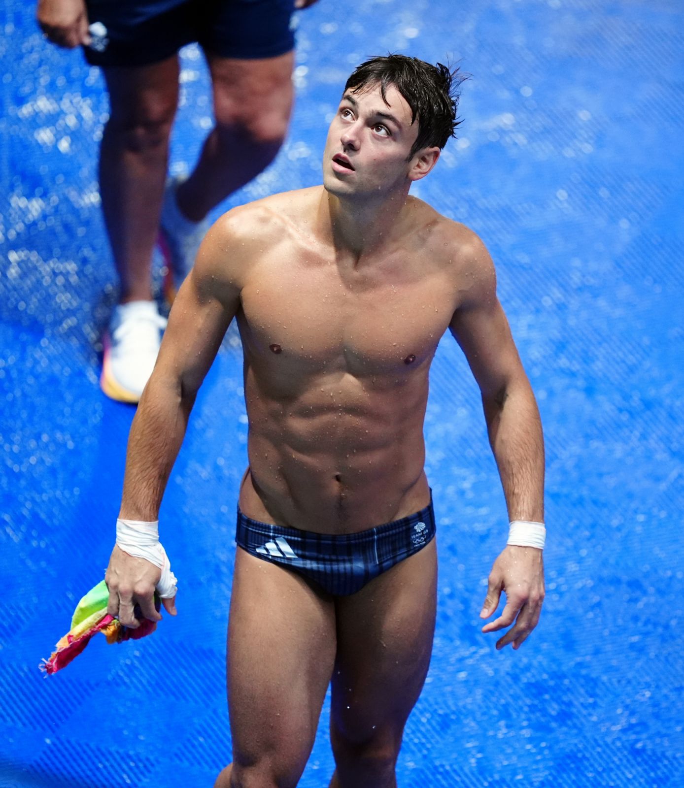 Great Britain's Tom Daley during the Men's Synchronised 10m Platform Final at the Aquatics Centre on the third day of the 2024 Paris Olympic Games in France. Picture date: Monday July 29, 2024. (Photo by Mike Egerton/PA Images via Getty Images)