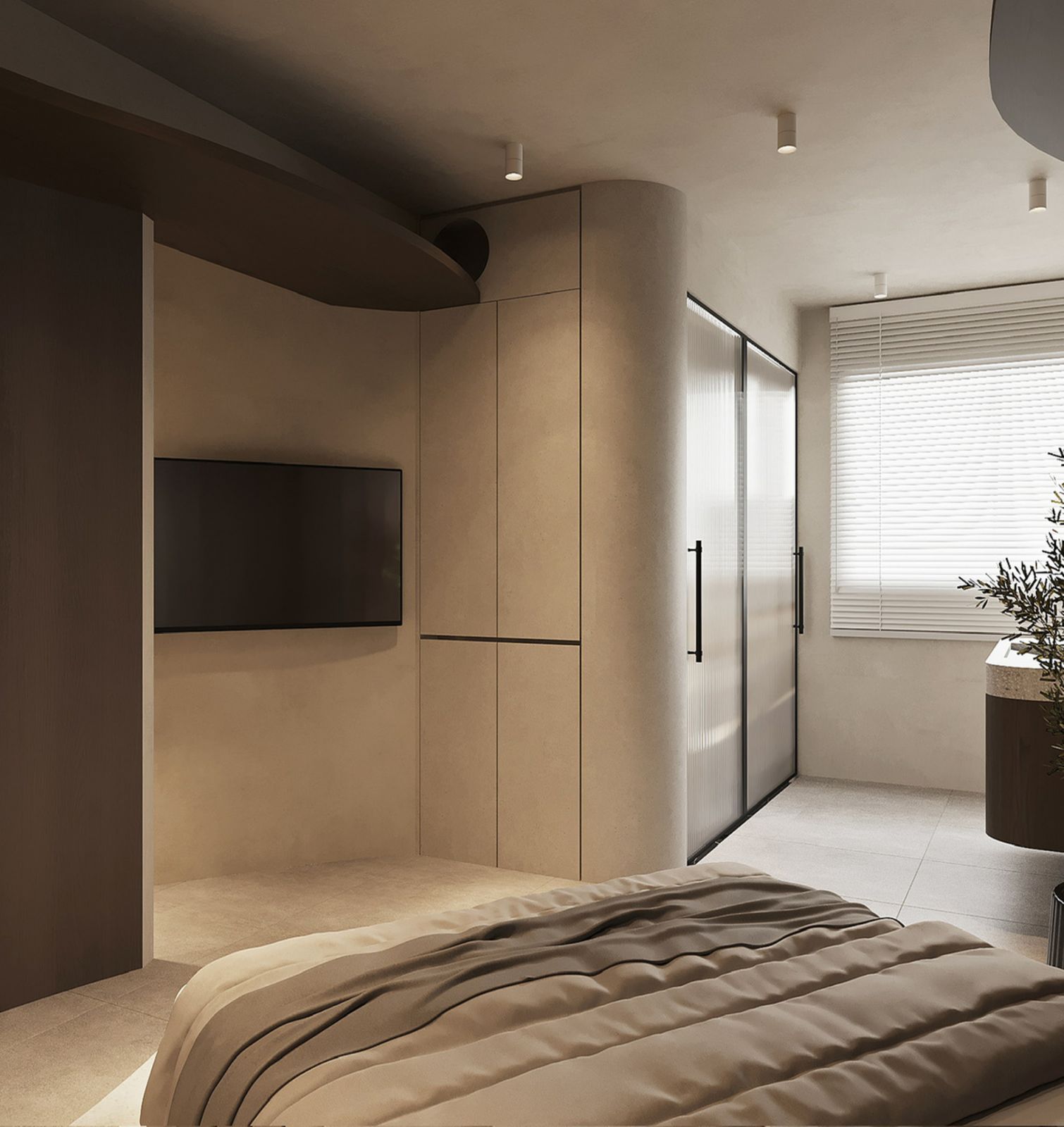 The bedroom is a cosy, restful haven