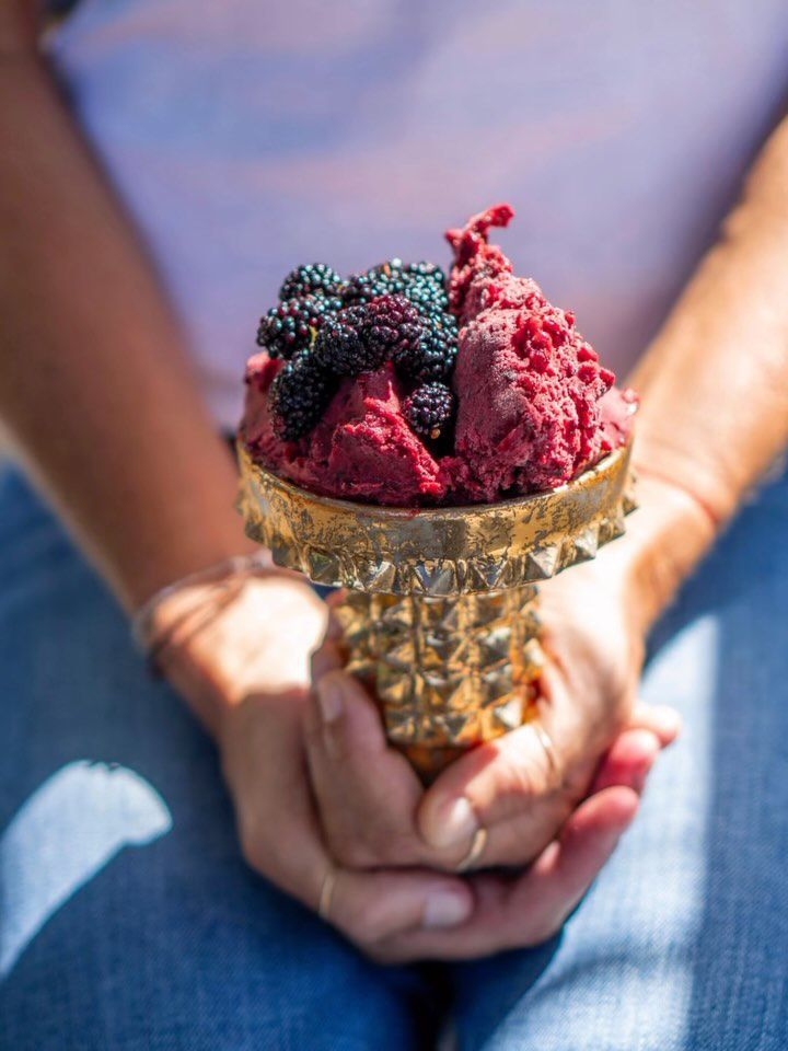 Refreshing mulberry sorbet made with all natural flavours at Gaya Gelato (Photo: Instagram / @gayagelatobali)