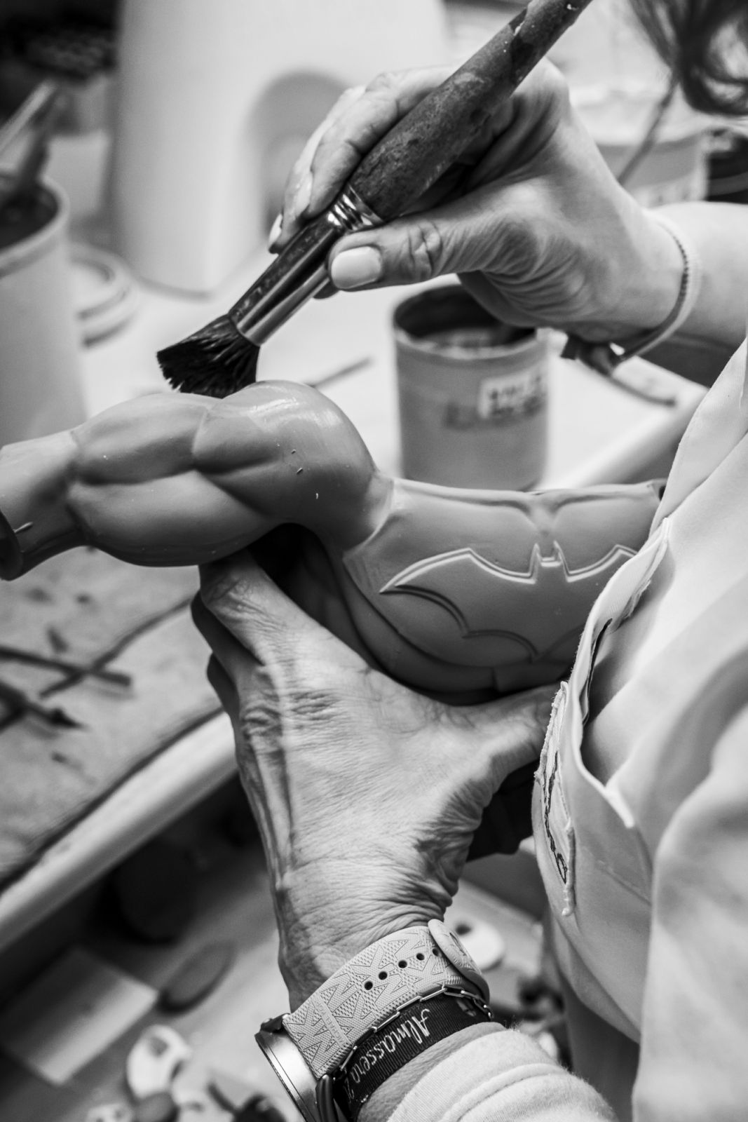 The artisans' process of making the Batman sculpture