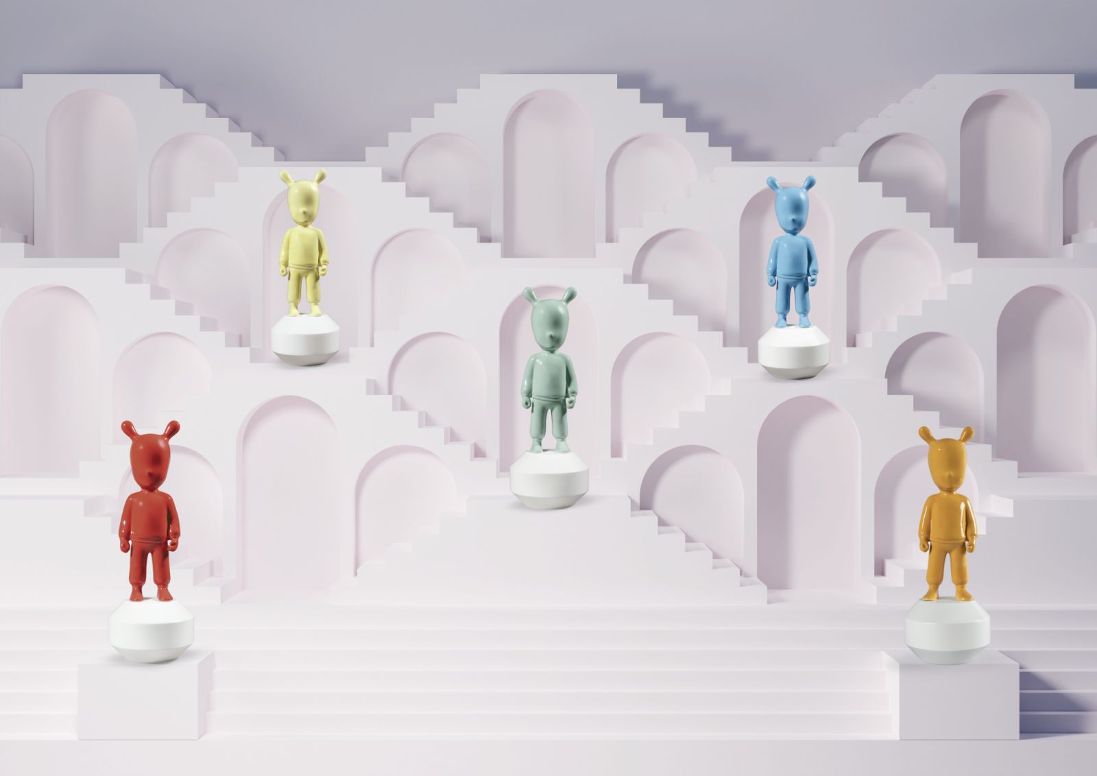 Lladró’s collection of The Guest porcelain sculptures in a wide range of colours