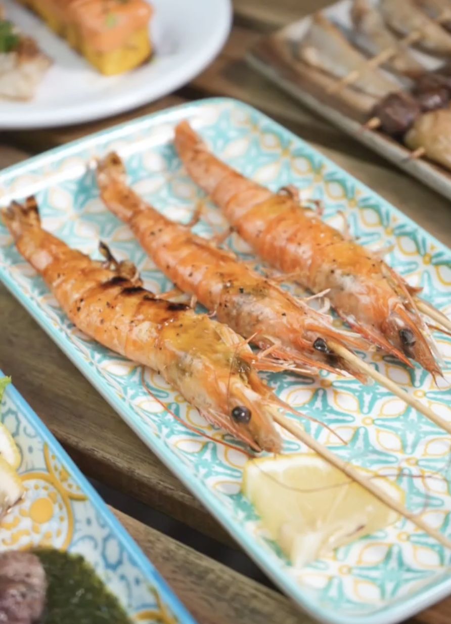 Skewered prawns (Photo: Instagram / @ryori_kitchen)