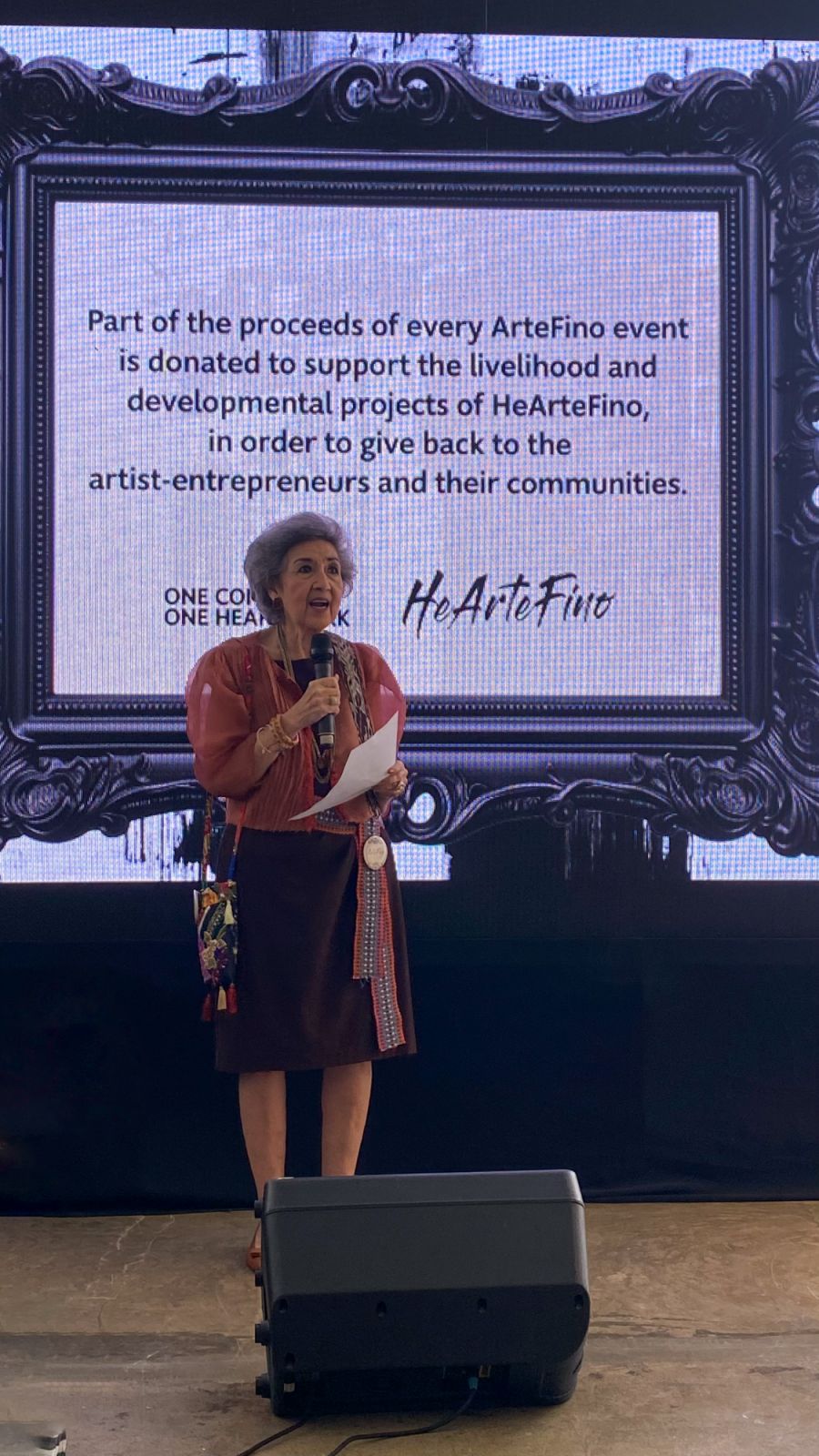 Maritess Pineda addressing the guests during the preview