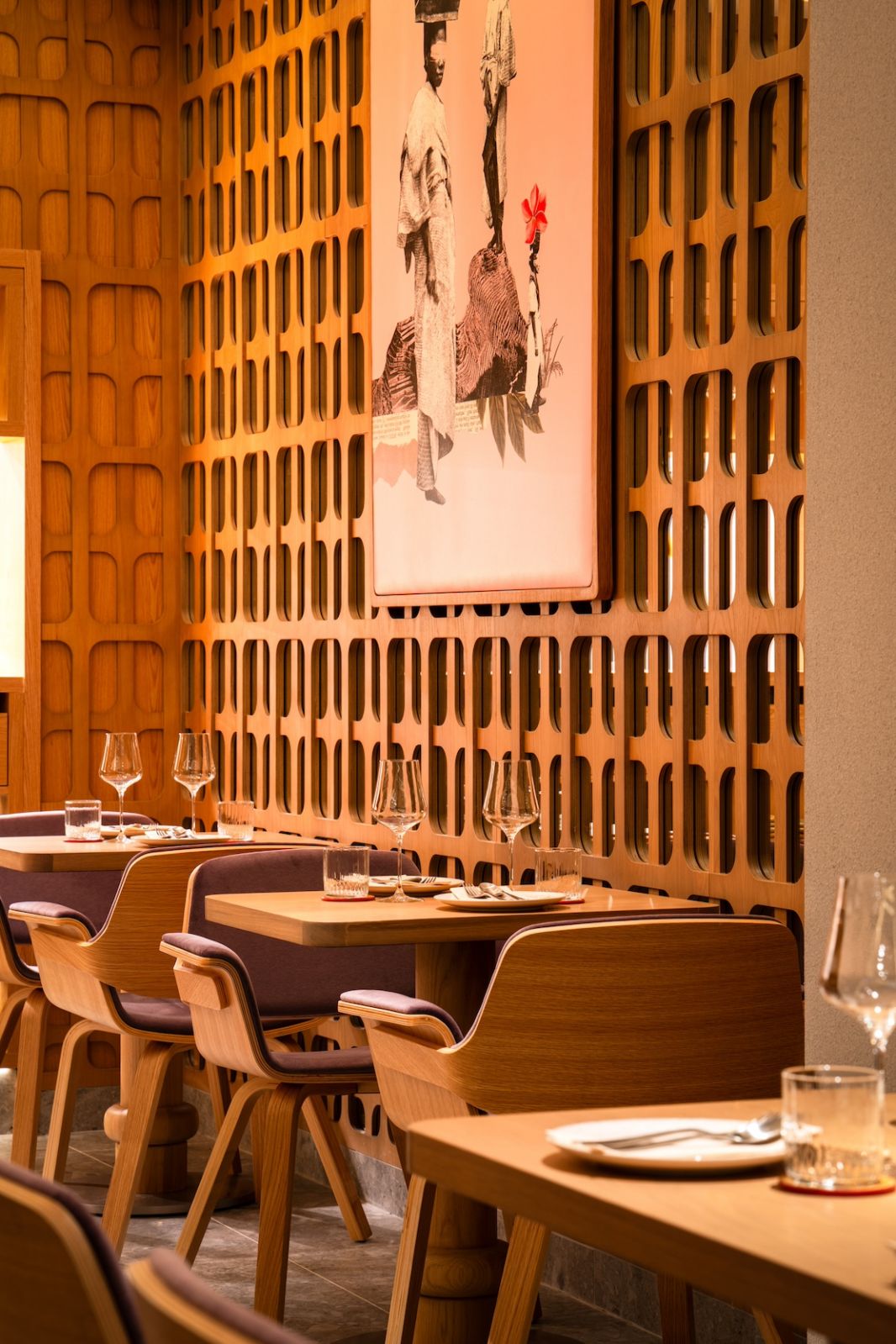 The interior design features touches of Filipino culture