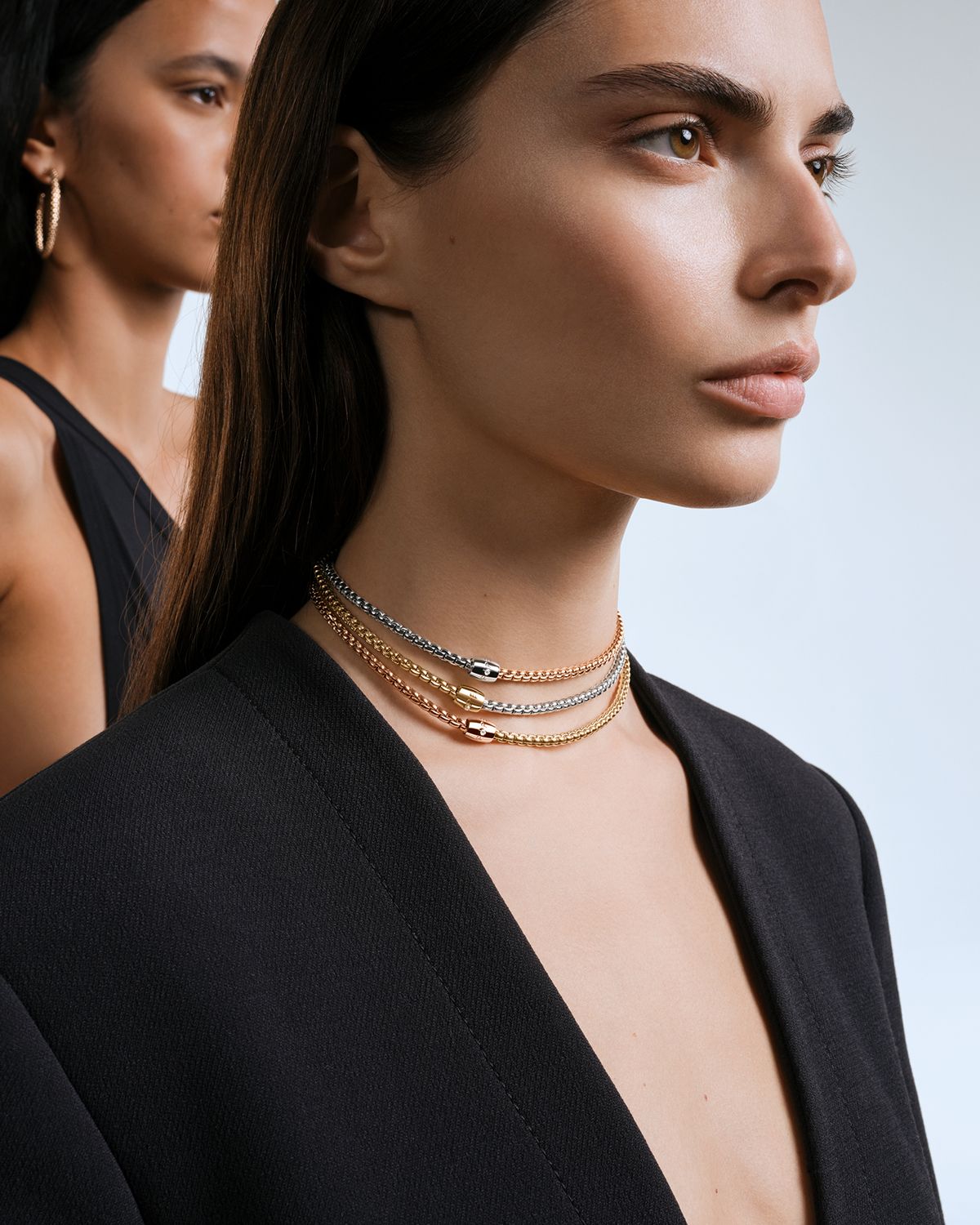 FOPE Flex’it 18 karat gold necklaces and 18 karat gold earrings