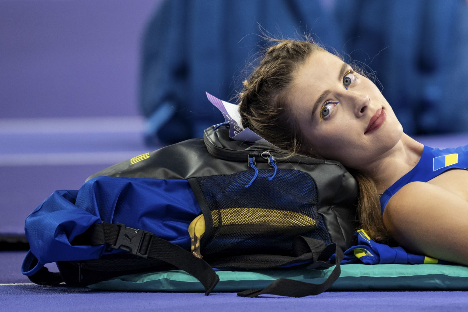 PARIS, FRANCE - AUGUST 4: Yaroslava Mahuchikh of Team Ukraine looks on during the Women's High Jump Final on day nine of the Olympic Games Paris 2024 at Stade de France on August 4, 2024 in Paris, France. (Photo by Kevin Voigt/GettyImages)