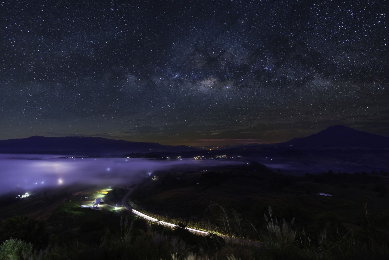 Amazing beautiful of night sky Milky Way Galaxy , Beautiful Milky Way galaxy, Long exposure photograph, with grain.